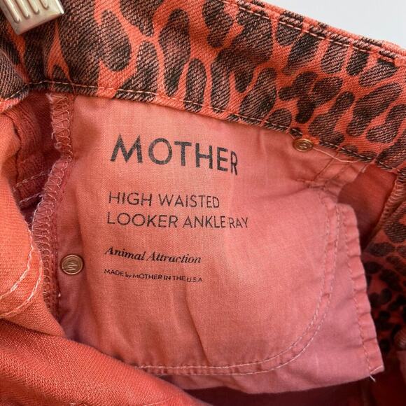 MOTHER Looker Ankle Fray Animal Attraction Leopard Print Skinny Jeans Pants 28 - Picture 9 of 10